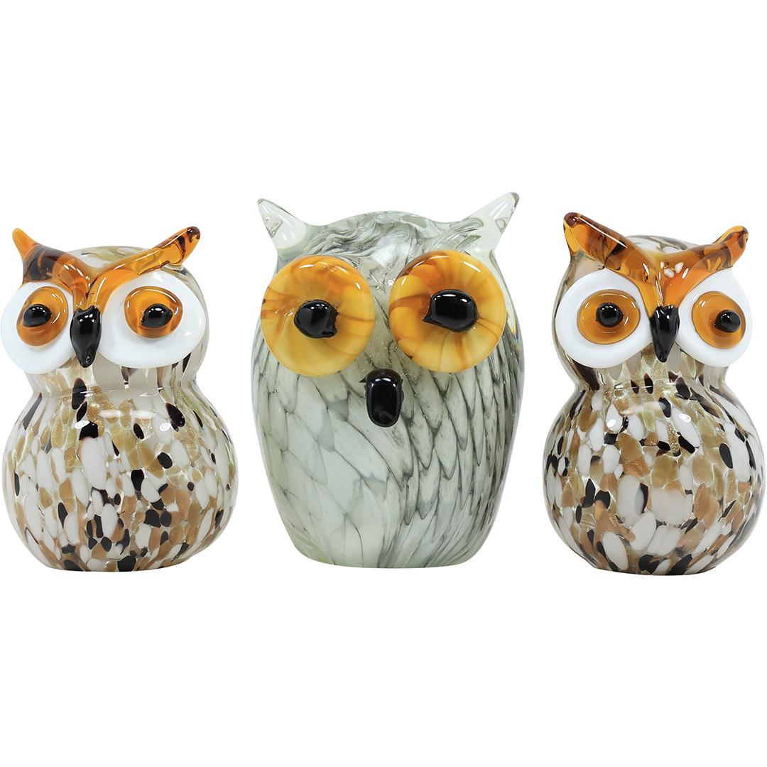 [3] Murano Art Glass OWL Figures Paperweights Sculptures 4.75 in. and 5.25 inches (1 of 20)