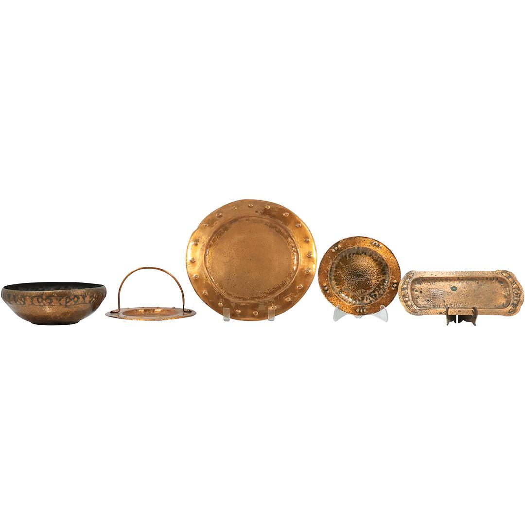 [5] Assorted Arts & Crafts Hand Hammered Copper Bowls and Trays - All Original Patina (1 of 20)