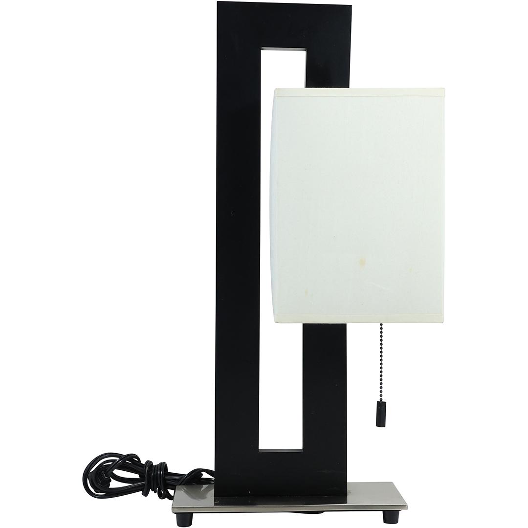 Modern Design Black with Brushed Steel Base Table Lamp with Original Shade 21.5 inches height (1 of 20)