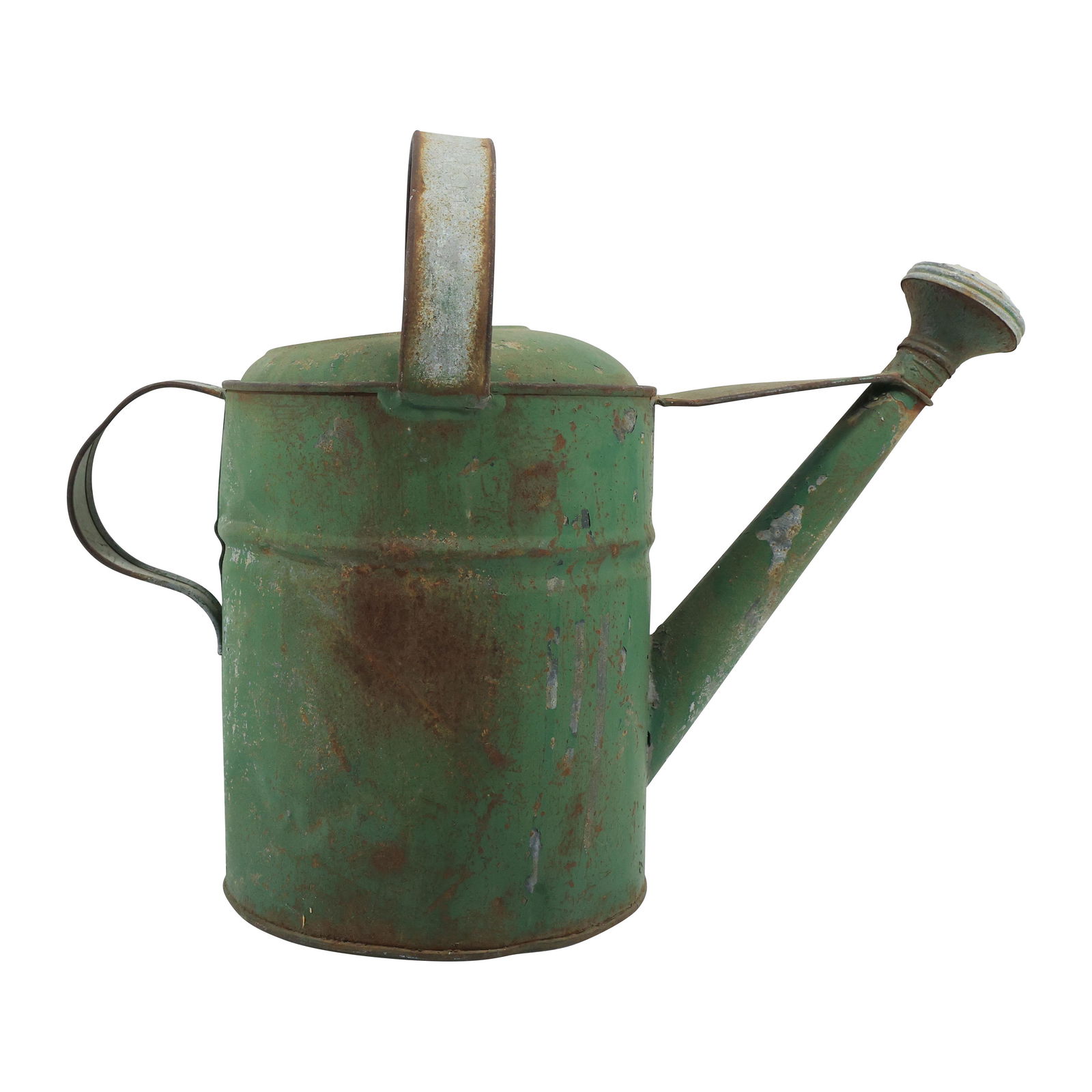 Vintage Galvanized Garden Watering Can in Old Green Paint (1 of 19)