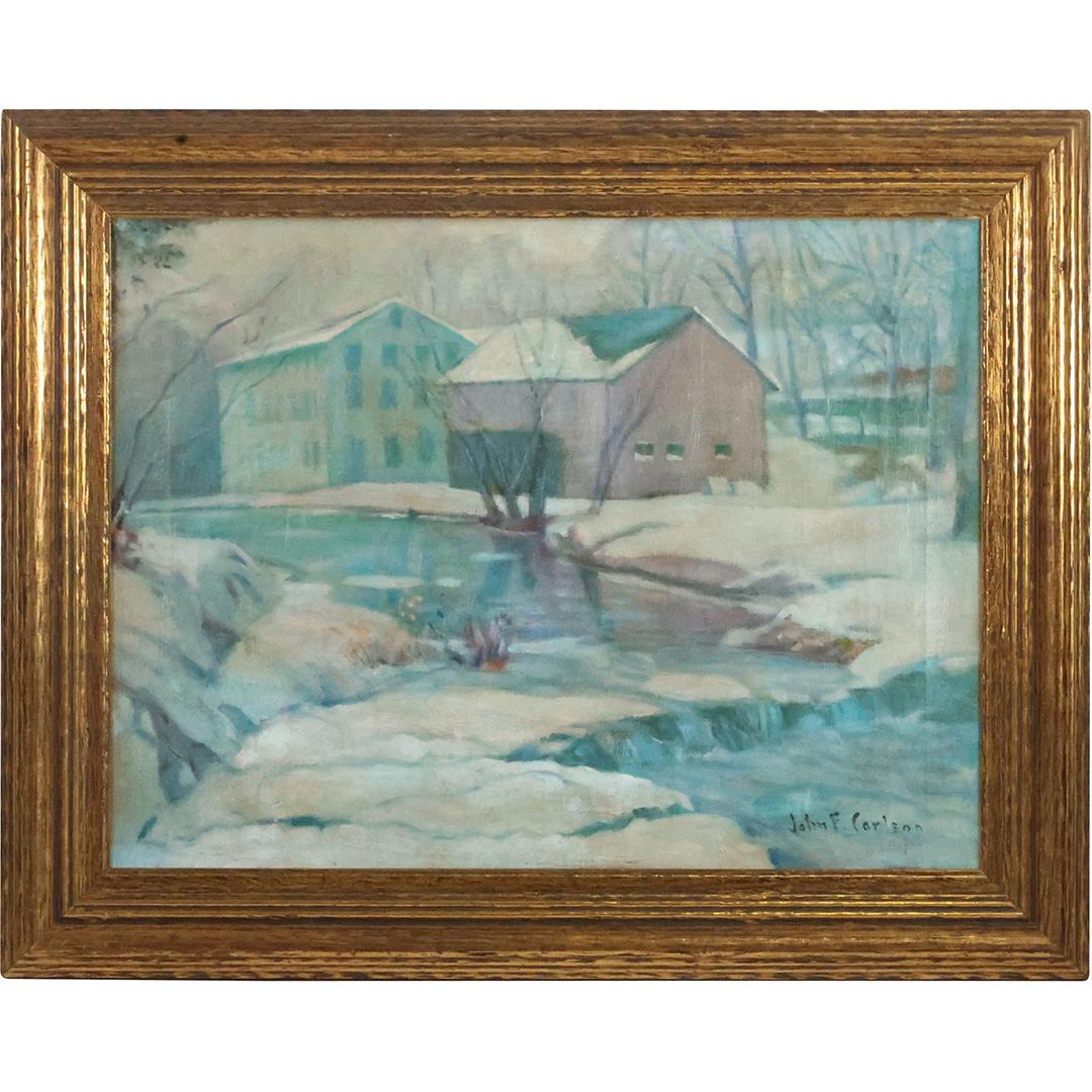 John F. Carlson; American Oil Mill in Winter Signed (1 of 13)