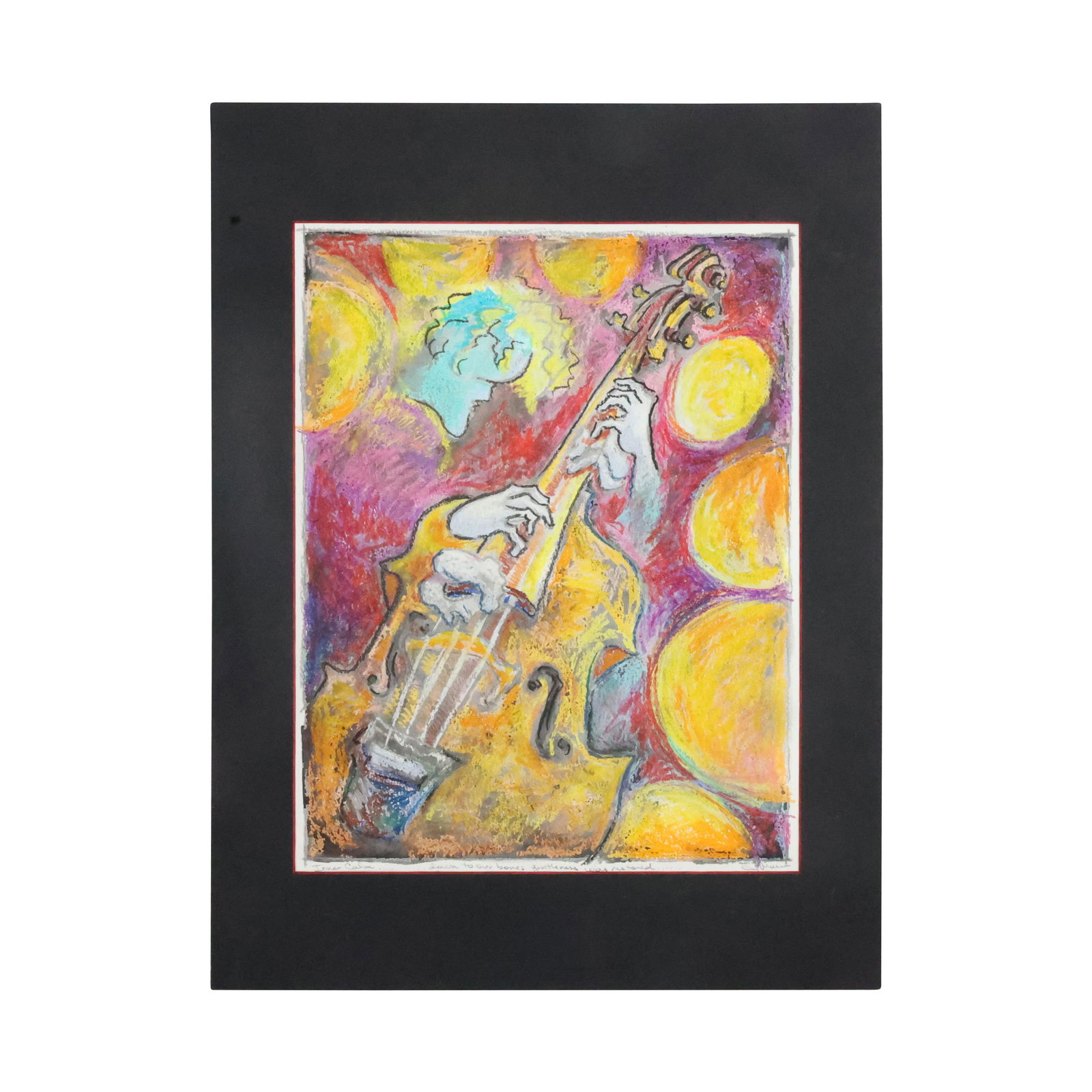 Artist Signed, Mixed Media Cello Player (1 of 12)