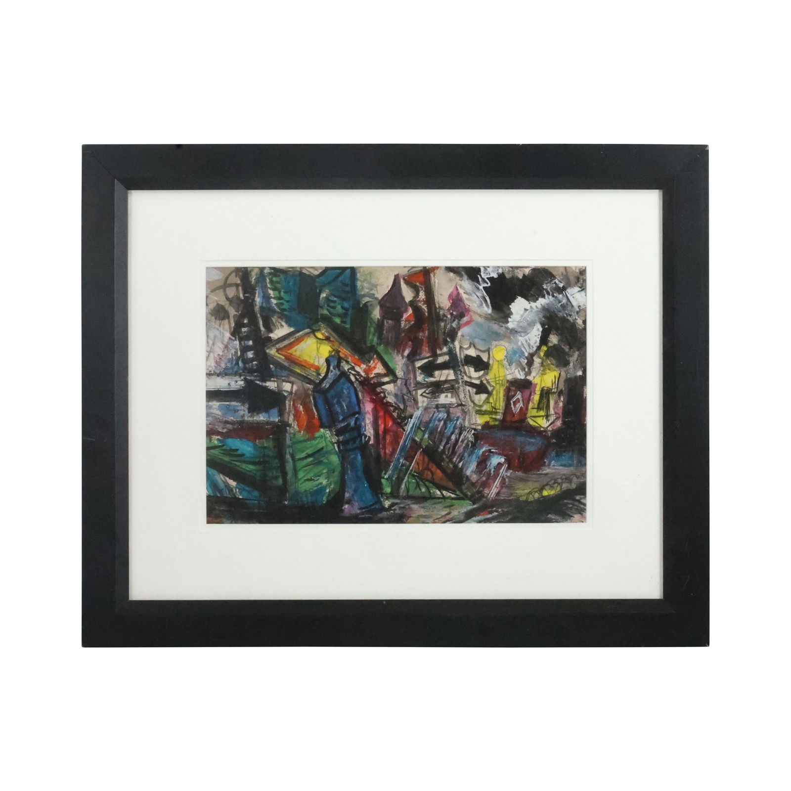 Josef Presser, 1907-1967 American, Mixed Media, Busy Abstract Cityscape Composition (1 of 12)