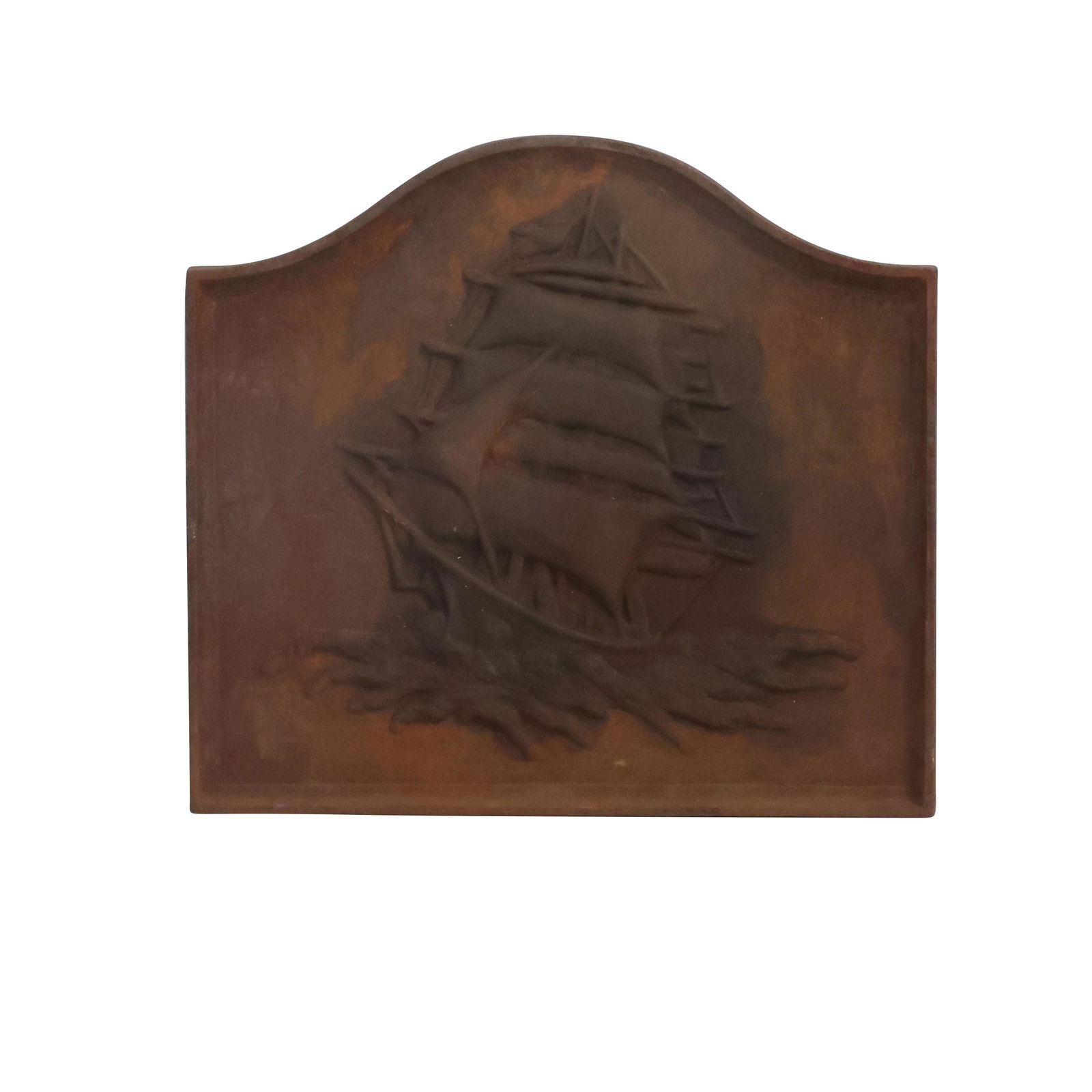 Nautical Cast Iron Full Sail Ship Fireplace Insert Back Plate (1 of 9)