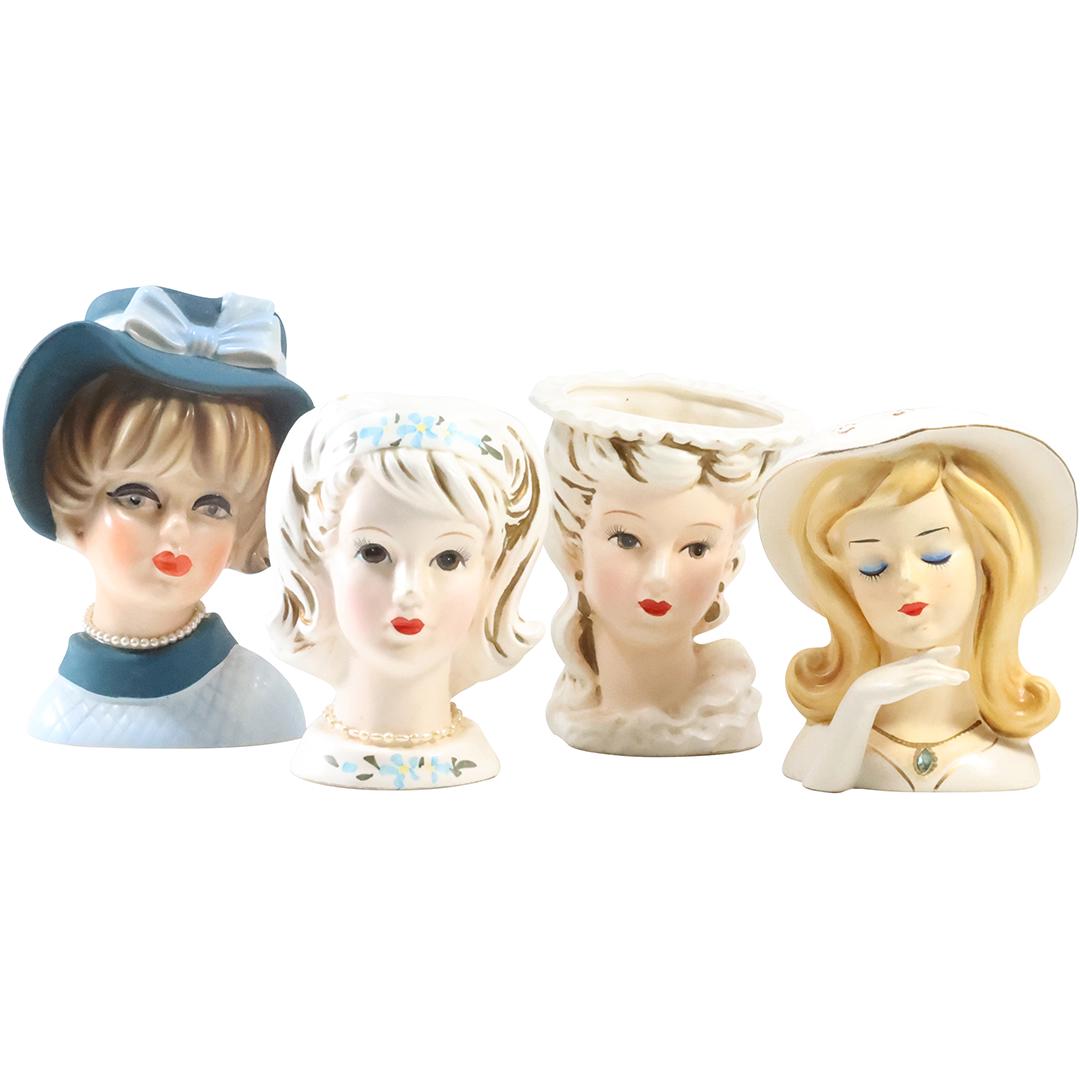 [4] Assorted Ceramic Fashion Women Head Vases (1 of 20)