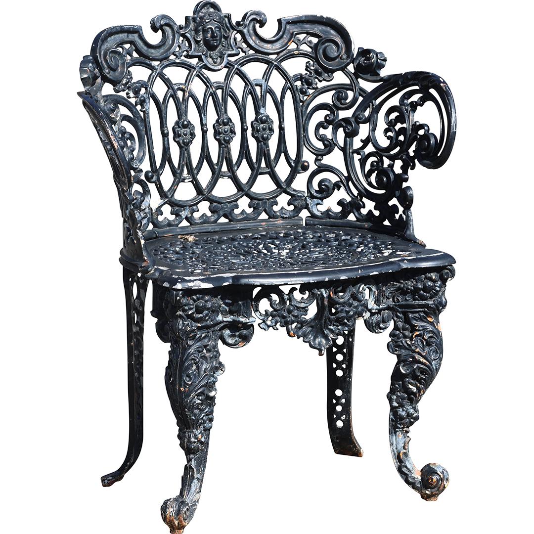 19th C. Cast Iron BETSY ROSS Pattern Victorian Garden Chair - Fine Iron Work (1 of 13)