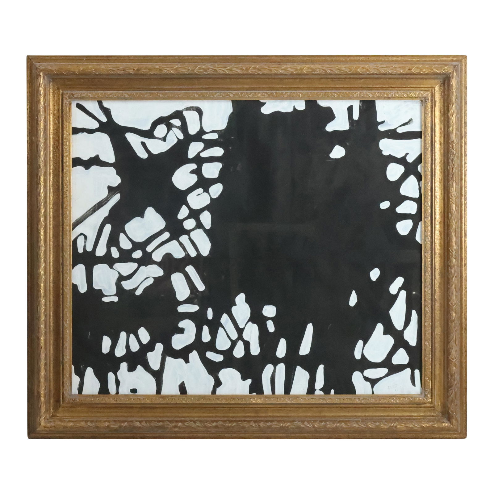 Wayne Cunningham, American, Acylic Painting, Black and White ABSTRACT Signed, Framed (1 of 12)