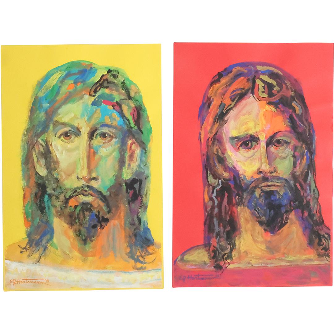 [2] E J Hartmann, American,Oil on Board Paintings Brearded Men (1 of 20)