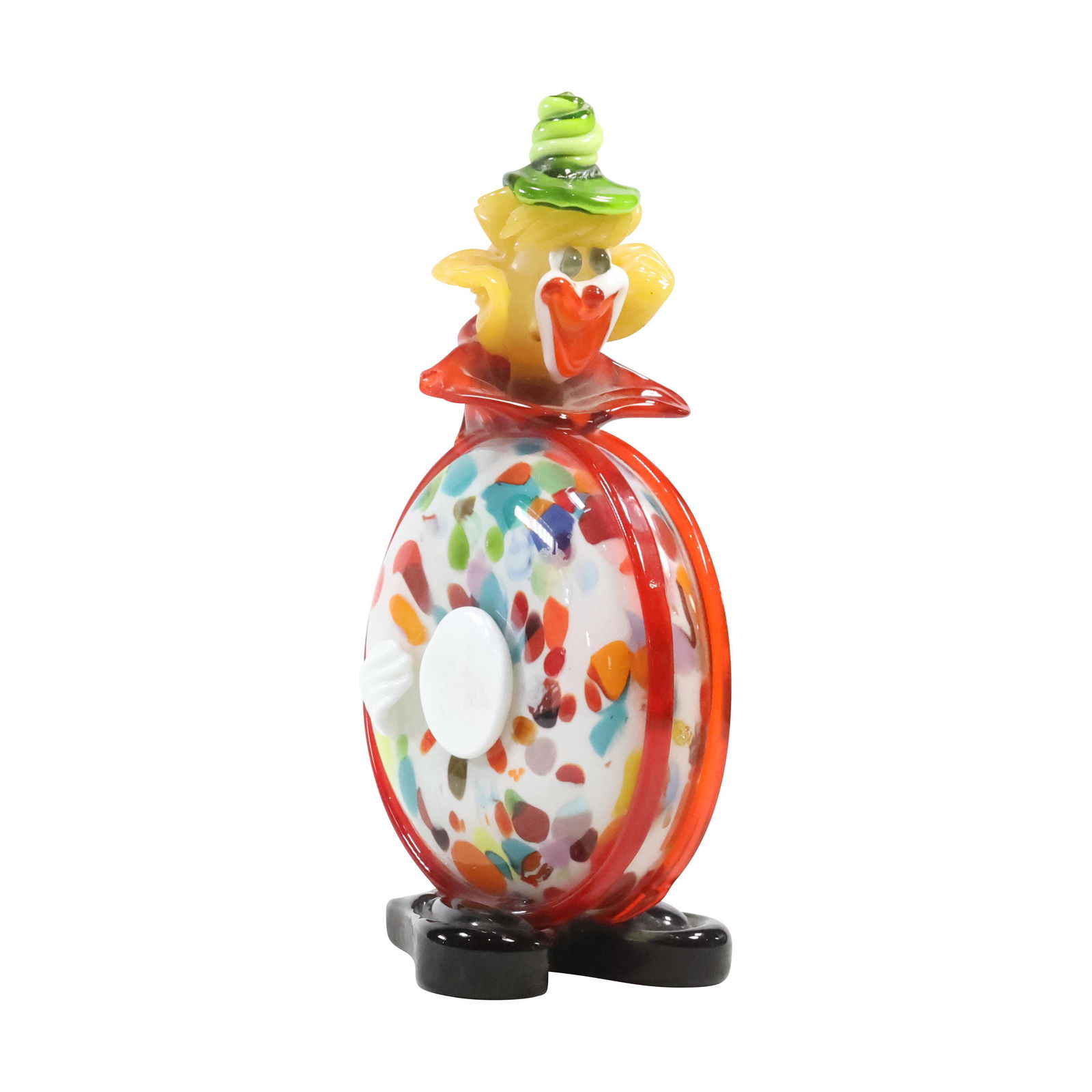 Murano Italian Art Glass Colorful Round Body Clown Figure Sculpture 9.25 inches height (1 of 13)