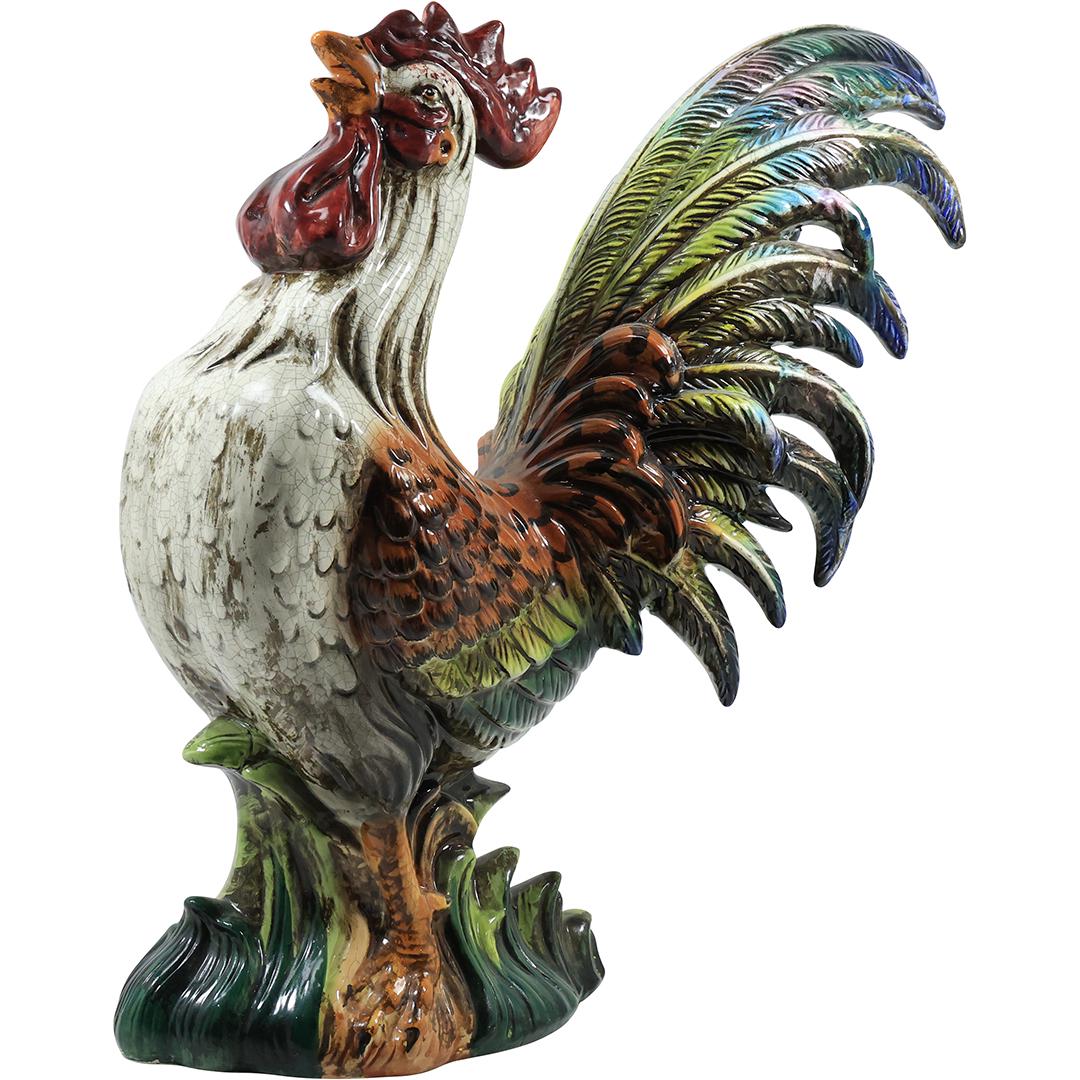 Large Italian Ceramic ROOSTER Figure Statue 21 inches height (1 of 20)