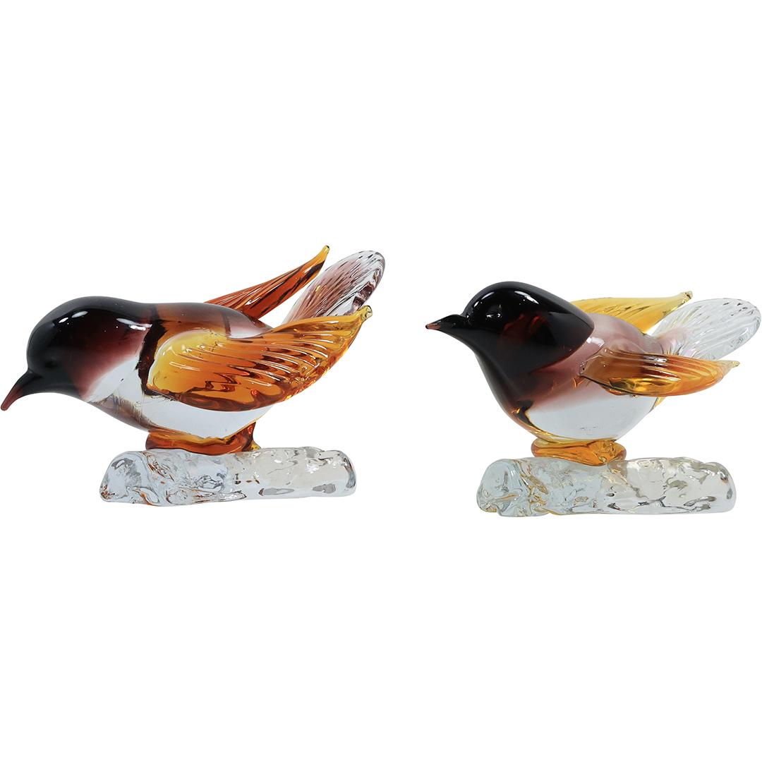 [2] Murano Art Glass BIRD Figures on Branches 5 inches length (1 of 20)