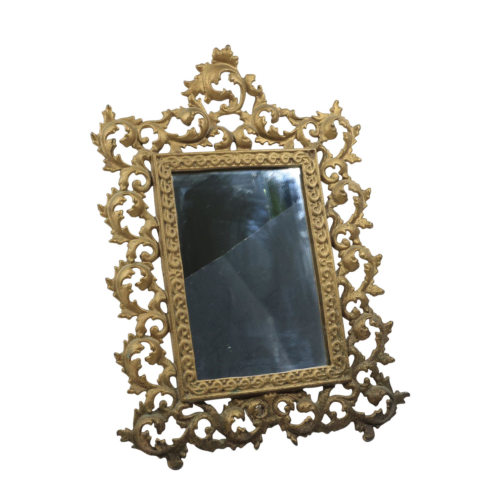 Victorian Rococo Cast Iron Desser Top Mirror Picture Frame Easle Back Free Standing (1 of 18)