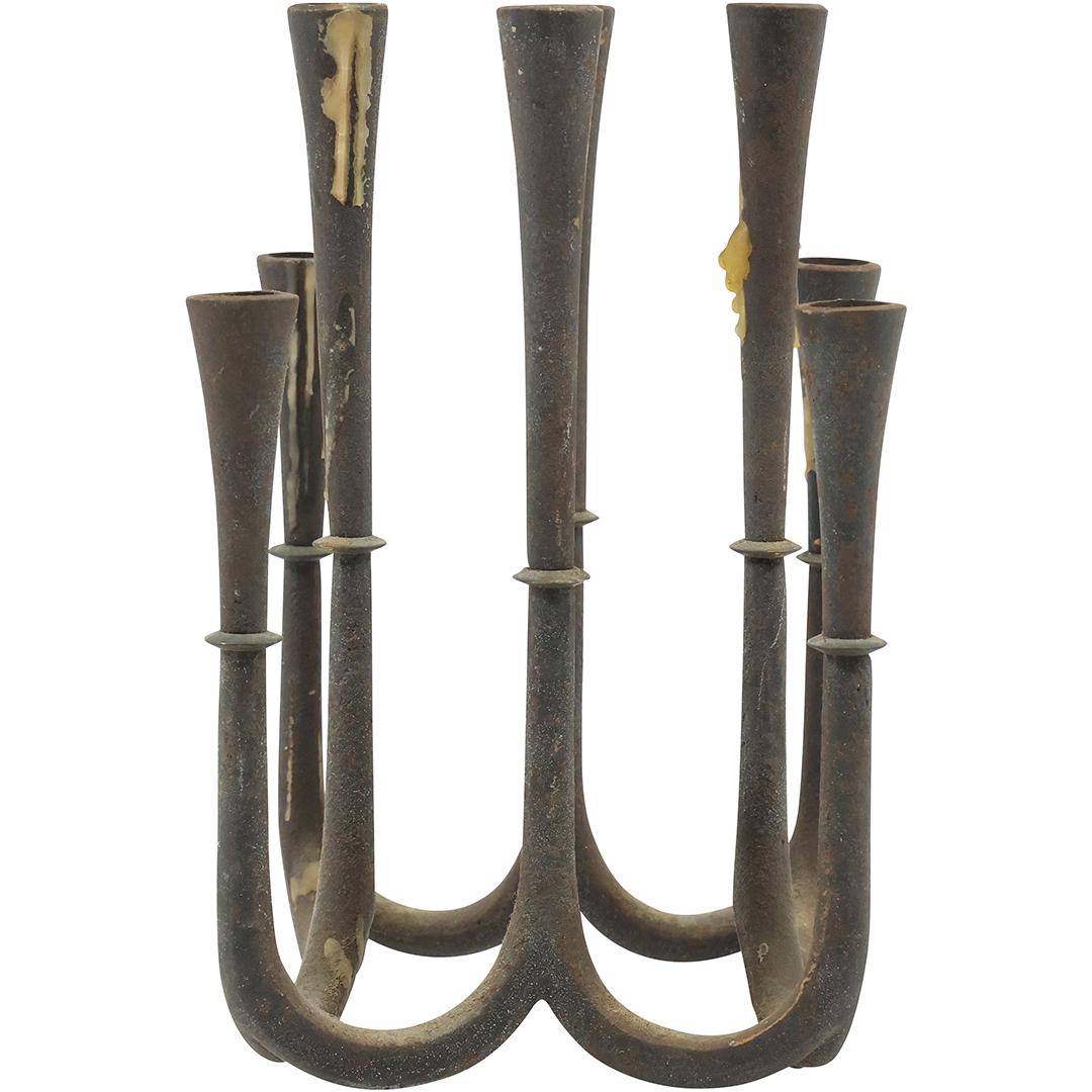 Signed DANSK Cast Iron Modernism Table Top Candelabra 7 inches height (1 of 20)