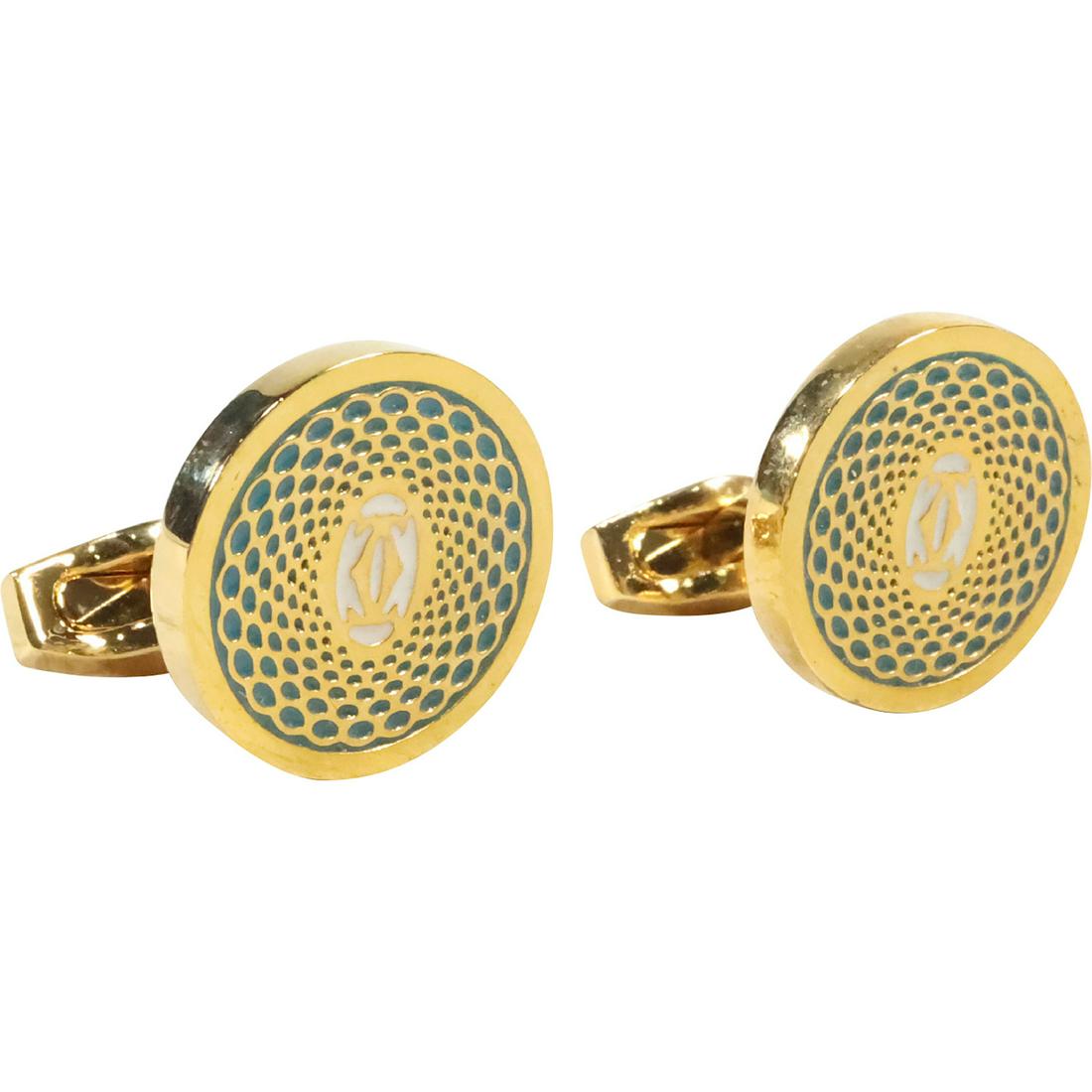 CARTIER Cuff Links, Gold Tone with Enamel , 3/4 in. x 1 in. (1 of 6)