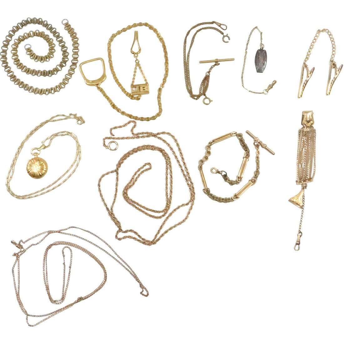 [10] Assorted Vintage Watch Fobs, Clips and Chains (1 of 17)