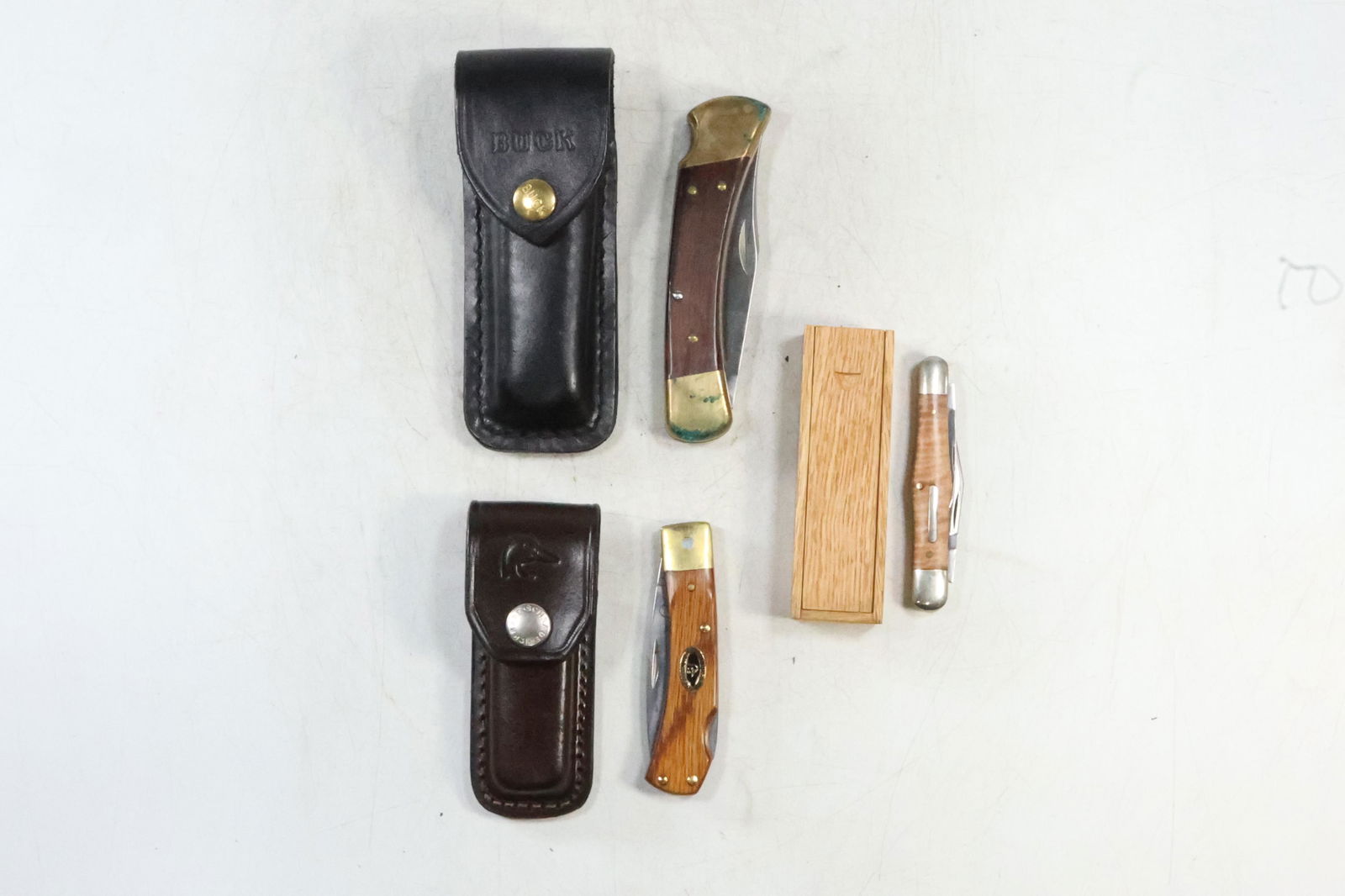 [3] Pocket Knives: Buck 10 USA with Sheath , Ducks Unlimited Schrade USA Ltd with Sheath, (1 of 13)