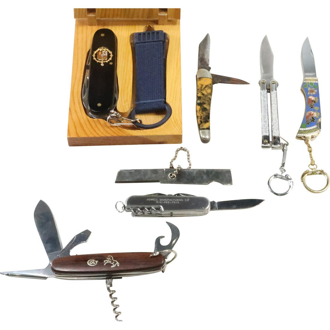 [7] Pocket Knives: Imperial, Ireland Utility, Recuerdo De Espang Utility, Stainless, Enamel, Razor, (1 of 18)