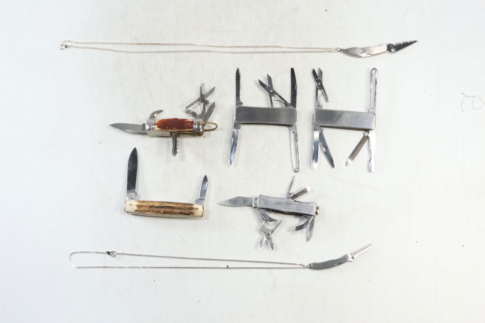 [7] Assorted Pocket Knives: Vintage Selsi Japan Multi Tool, Stainless Japan Utility, Parker Frost, (1 of 15)