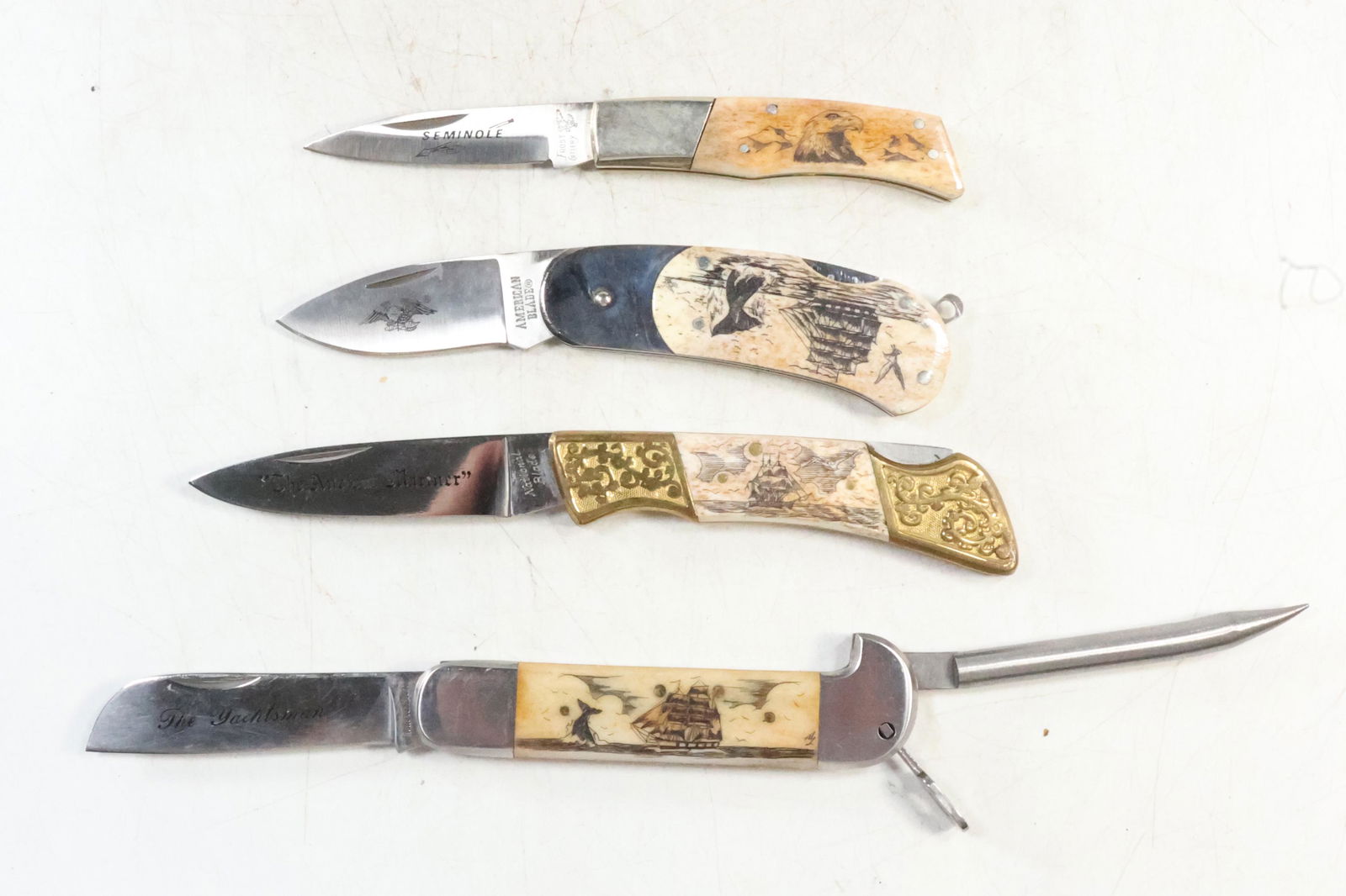 [4] Assorted Pocket Knives: The Ancient Mariner, The Yachtsman, Seminole Frost Cutlery, AB-2 (1 of 19)