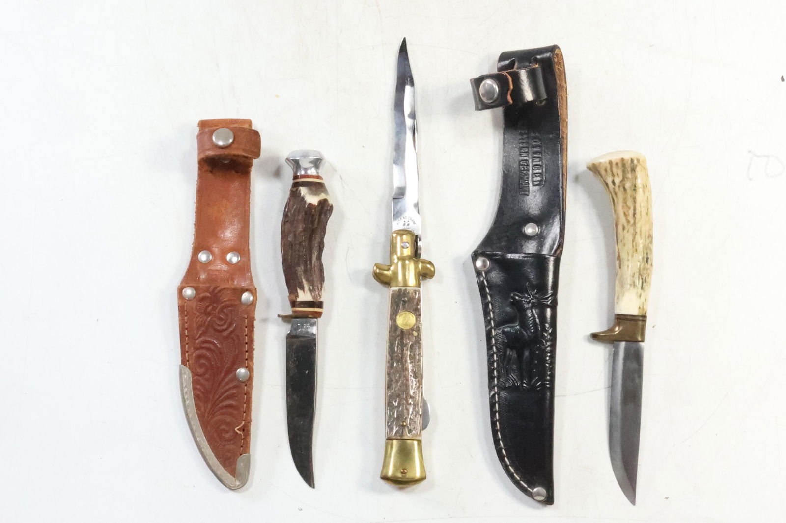 [3] Assorted Pocket Knives: Brusletto Geilo Norway, G.C. Co. Lingen Germany, Kissing Crane (1 of 16)
