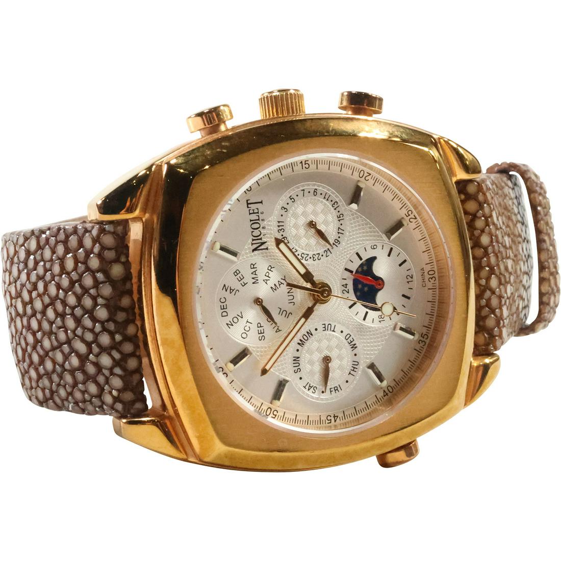 NICOLET Wristwatch 1886 Rare 21 Jewels NT 322027 Sapphire Crystal 10 ATM-330ft, (1 of 11)