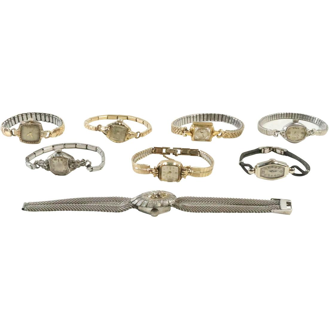 [8] Assorted Vintage Ladies Wristwatches: Benrus, Waltham, WElsbro, Hamilton, Bulova, Doulin, Elgin (1 of 19)