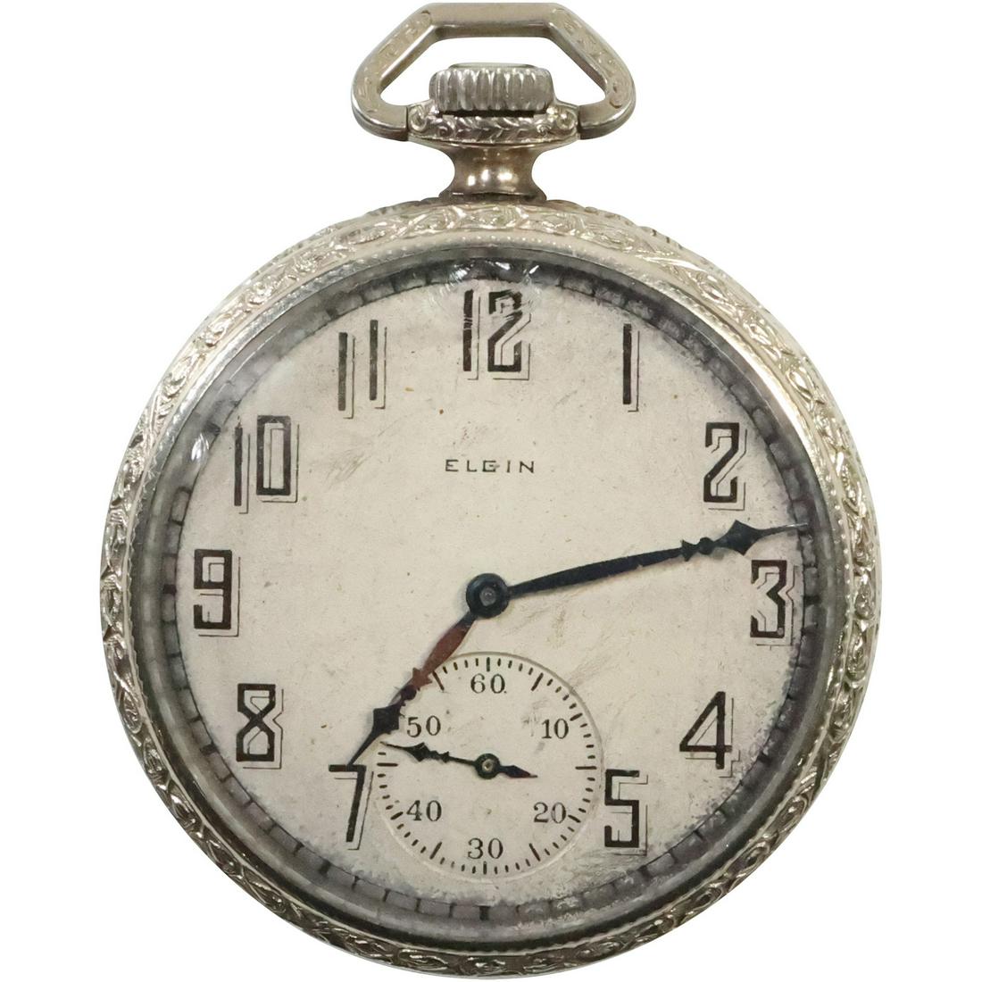 ELGIN Railroad Pocket Watch 14K GF, 1 3/4 in. diameter (1 of 6)