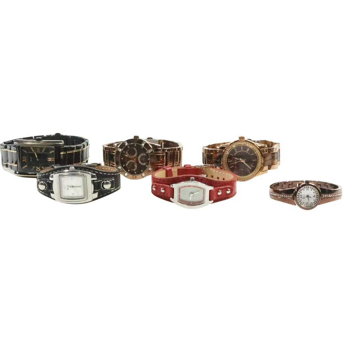 [6] RELIC Assorted Wristwatches: ZR55099 60 meters Leather Band Ladies; ZR33810 Bronze Rhinestones (1 of 15)