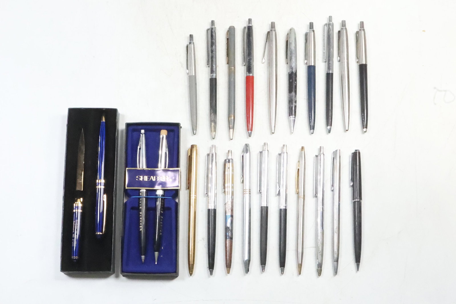 [21] Assorted Pens including new in box Sheaffer; Blue Pen and Letter Opener; Papermate, Parker, (1 of 12)