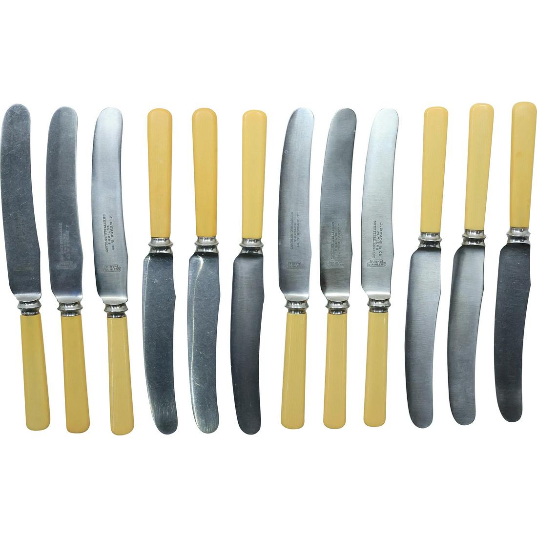 [12] J Ryals & Co. Cutlers Sheffield England Set of Antique Dinner Knives (1 of 20)