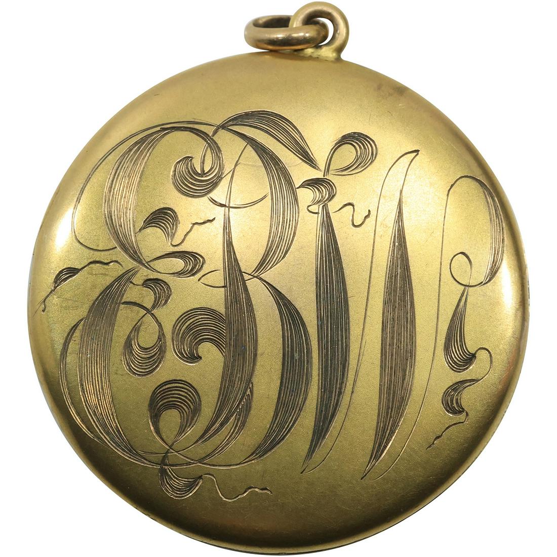 12/14 Gold Filled Victorian Locket 1 1.2 in. diameter (1 of 10)