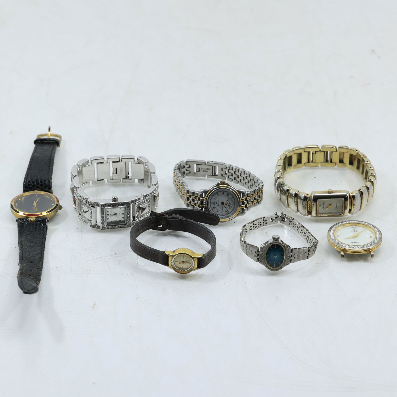 [7] Assorted Wrist Watches: Chanel Costume, Gucci Costume, Bulova, Gucci Swiss, Susan Summers (1 of 20)