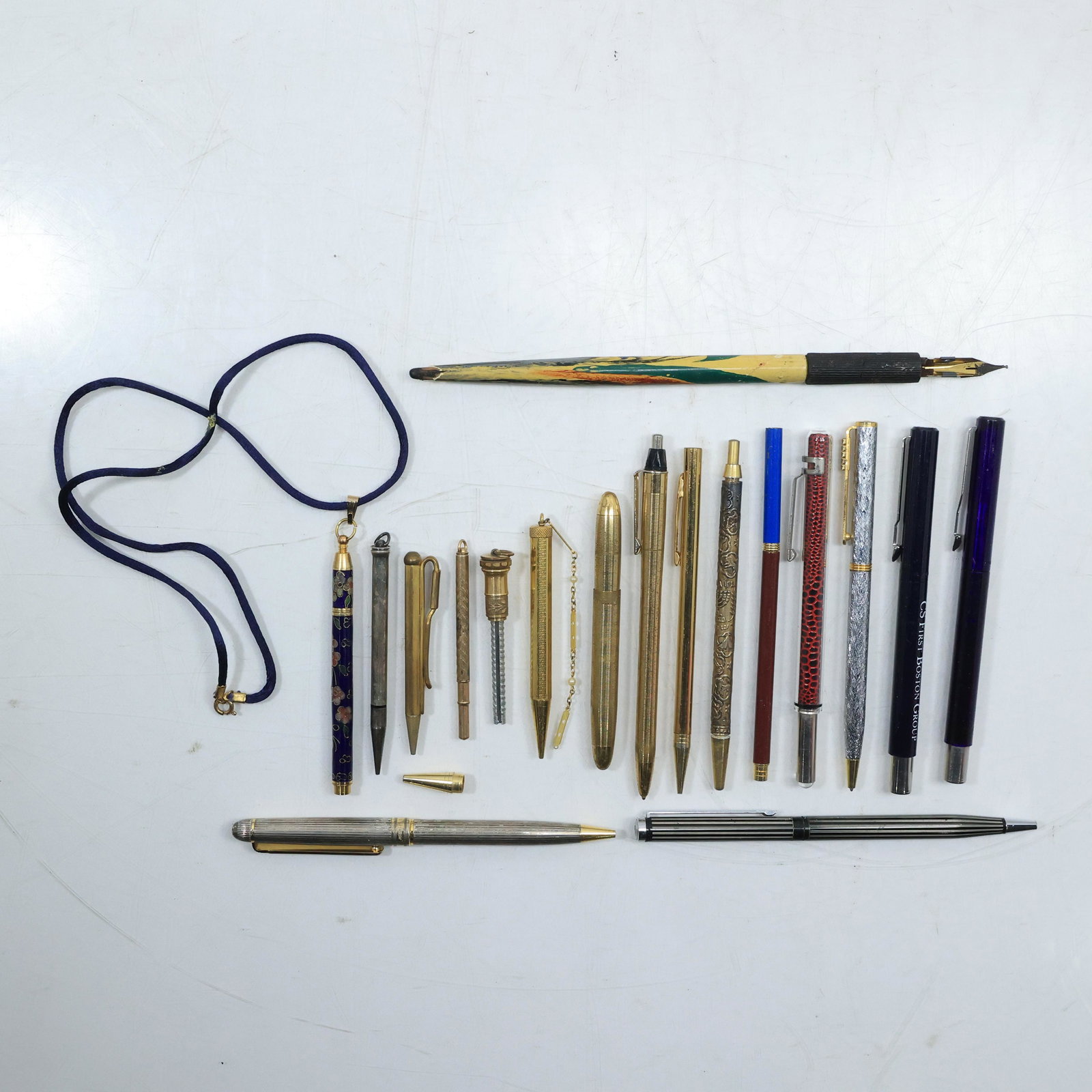 [17] Assorted Pens / Pencils and Parts: Cloisonne, Space Pen by Fisher, Parker, Silver (1 of 20)