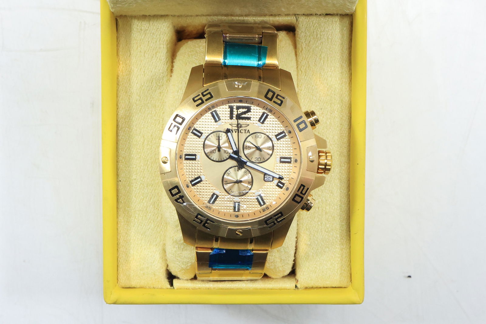 New in Box INVICTA WRIST WATCH Trinite - Night Glow No. 1980; 2 in. x 2 1/4 in. bezel (1 of 17)