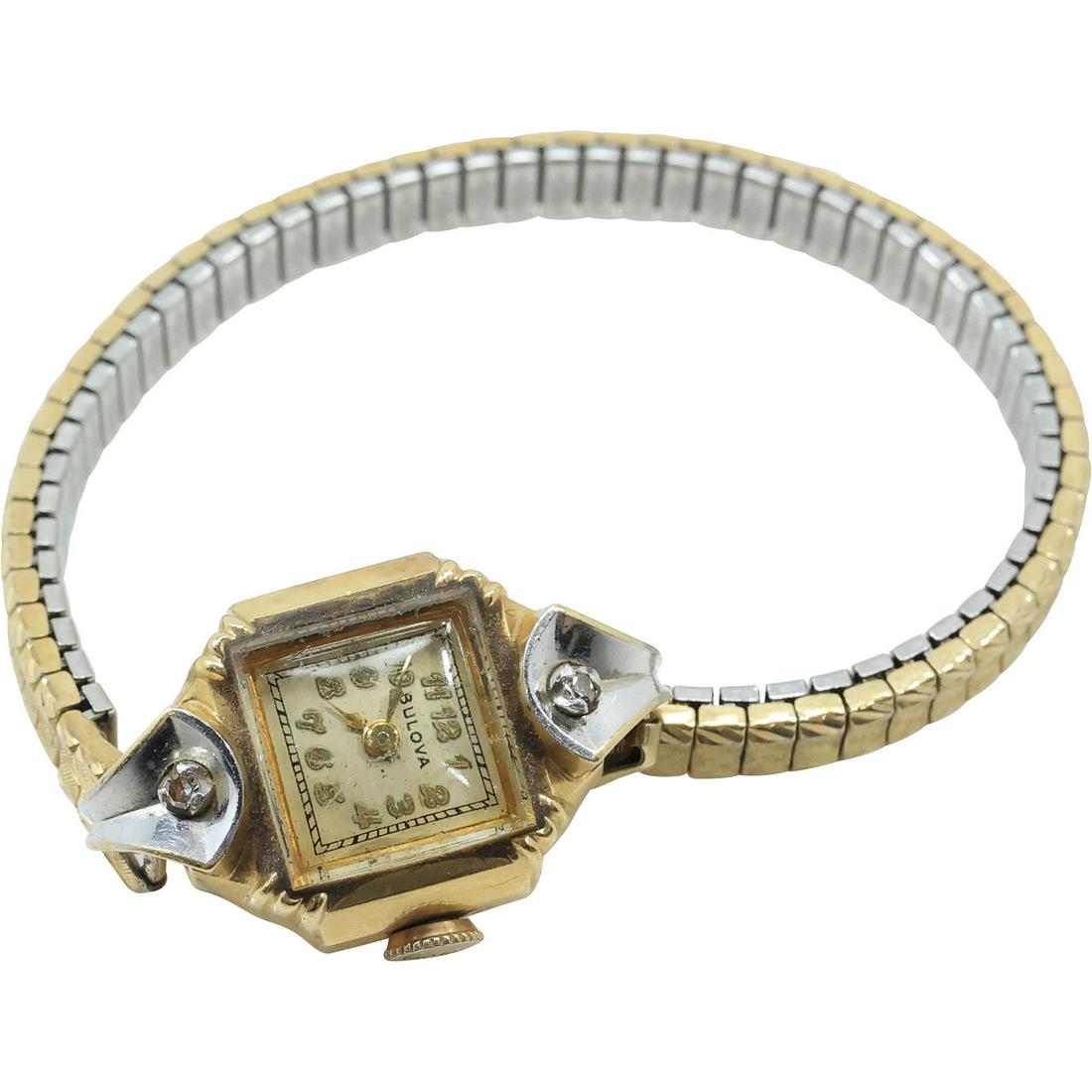 14K Gold Bulova 1920s Ladies Wrist Watch: 14K Gold Bulova 1920s Ladies Wrist Watch