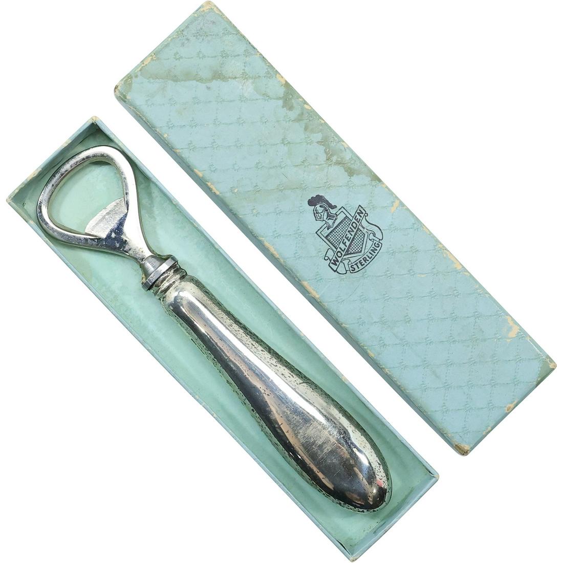Sterling Silver Wolfenden Bottle Opener in Original Box 6 1/8 in. x 1 1/2 in. (1 of 16)
