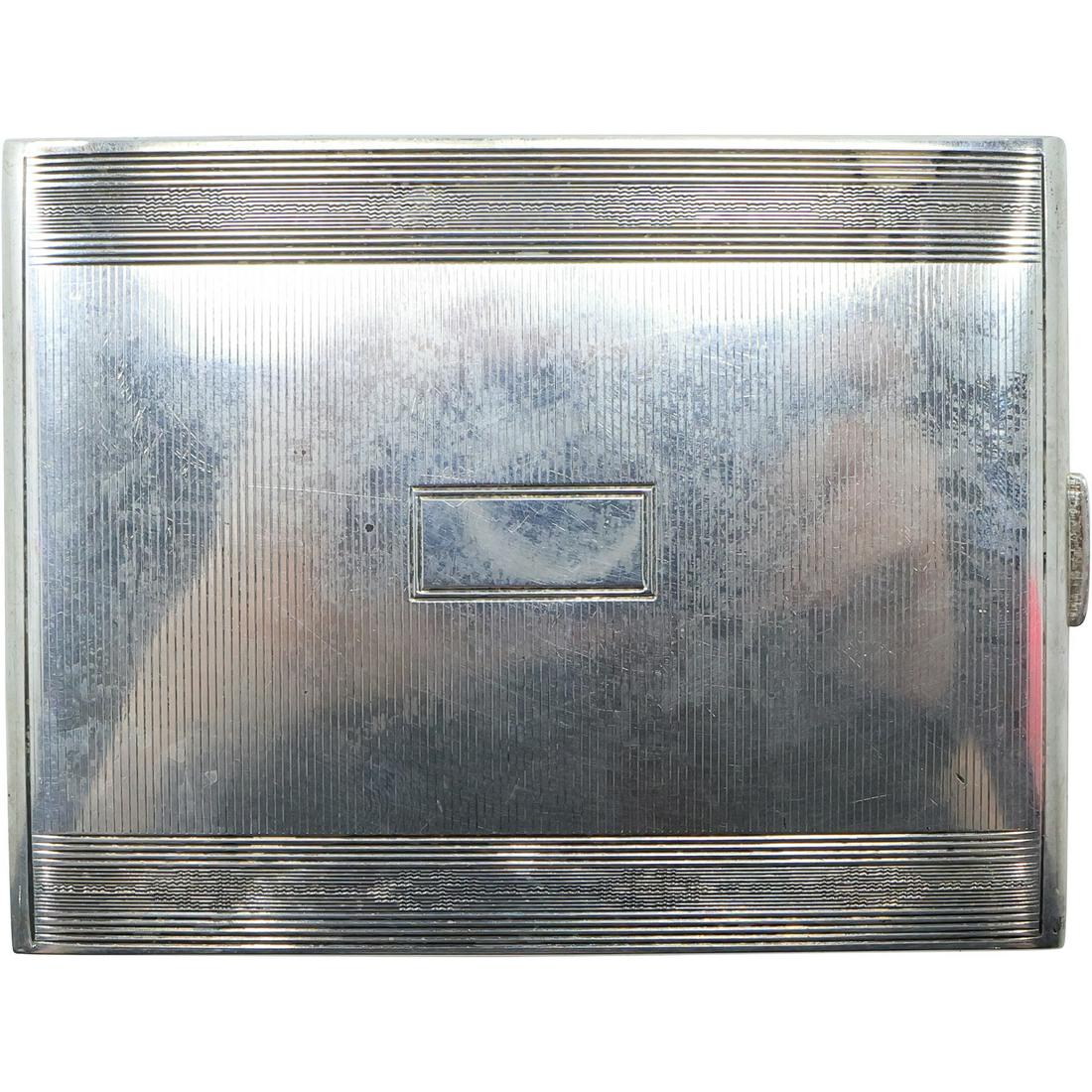 Sterling Silver Cigarette Case 1930s/40s, weighs 3 troy ounces, 3 3/4 in. x 2 7/8 in. (1 of 13)