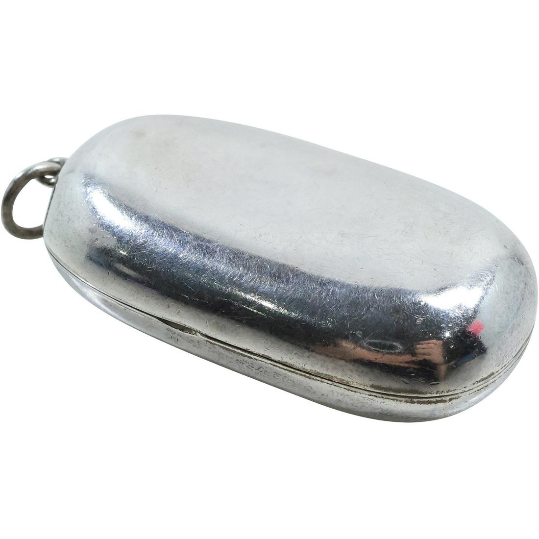 .925 Sterling Silver Coin / Trinket Box circa 1890/ 1900, 2 1/8 in. x 1 1/4 in. (1 of 13)