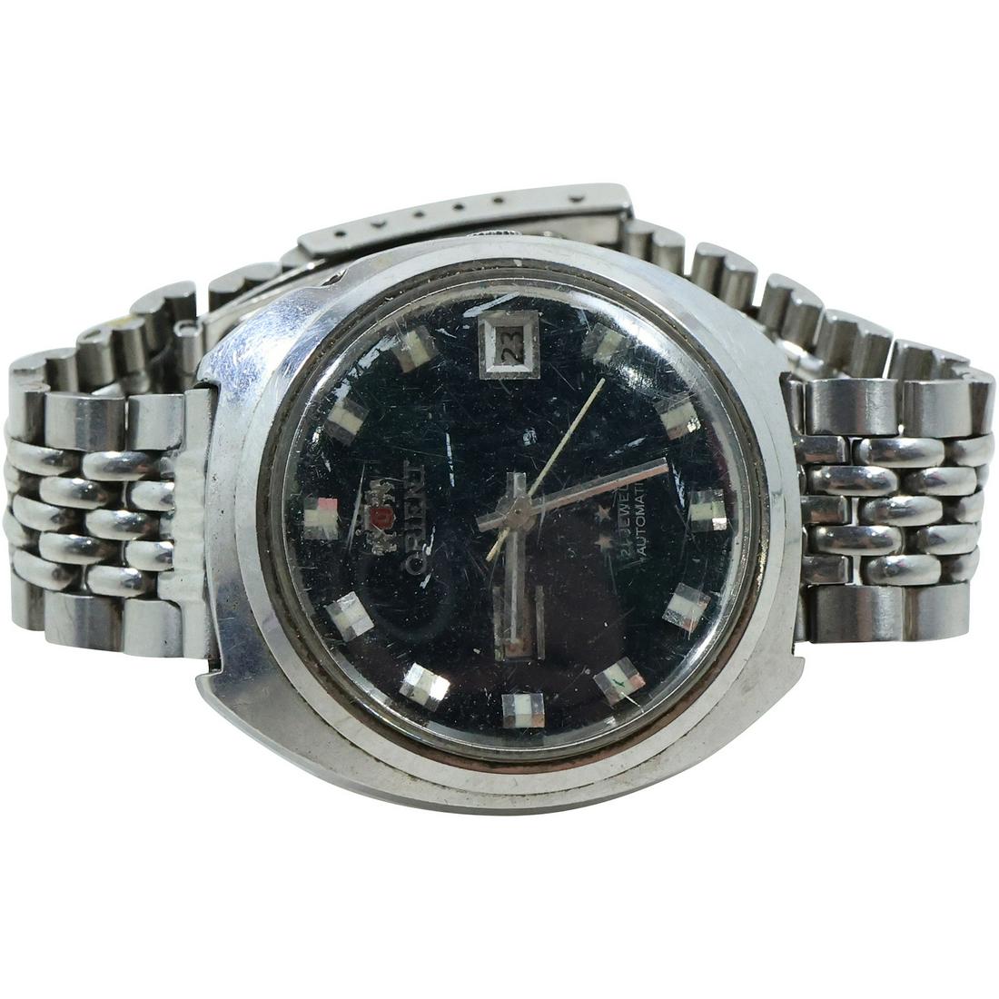 Orient Automatic Men's Wrist Watch Day and Date 21 Jewels Blue Dial 60387 (1 of 13)