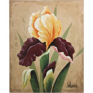 Lee Burr, Signed Pen Name Lee Reynolds, Oil Painting MODERNISM FLORAL BOTANICAL: Lee Burr, Signed Pen Name Lee Reynolds, Oil Painting MODERNISM FLORAL BOTANICAL. size: 30 x 24. ASKart: Lee Burr Born: 1936Known for: Abstraction, prints (Vanguard Studio and East Park Gallery)Name va