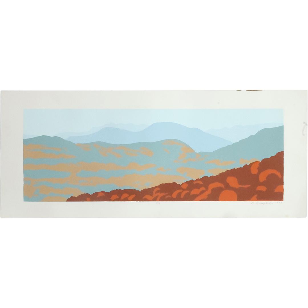 Robert Angeloch 1988, Woodcut, Catskill Mountains Skyline, Pencil Signed, Numbered and Dated (1 of 13)
