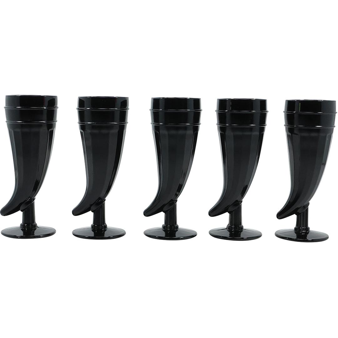 [5] Indiana Glass Tiara Black Amethyst "Powder Horn" Pilsner Glasses 8.25 inches heights (1 of 15)
