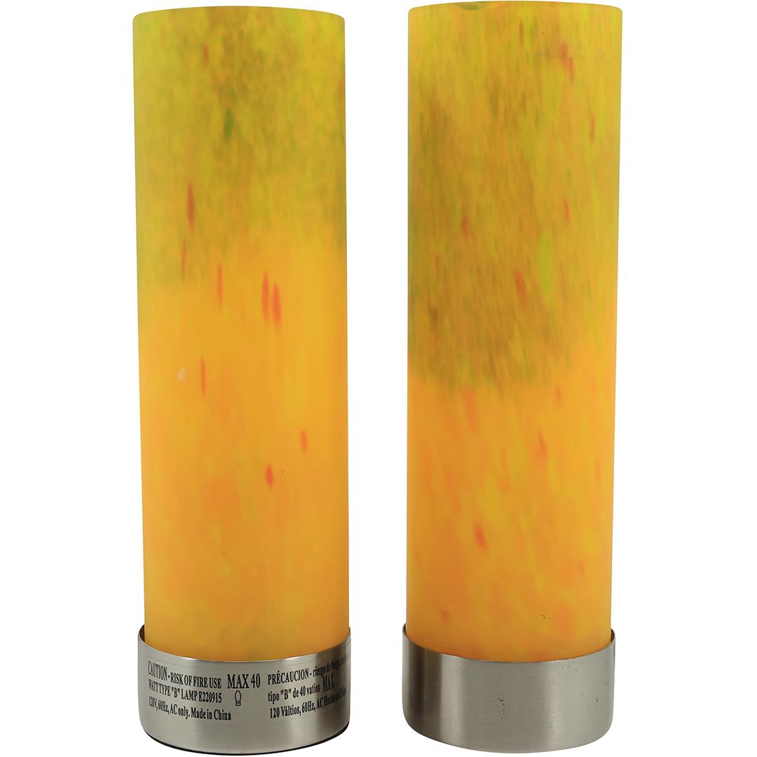 [2] Modern Design Bright Orange Art Glass Cylidrical Shade Tower Lamps 10.5 inches height (1 of 16)