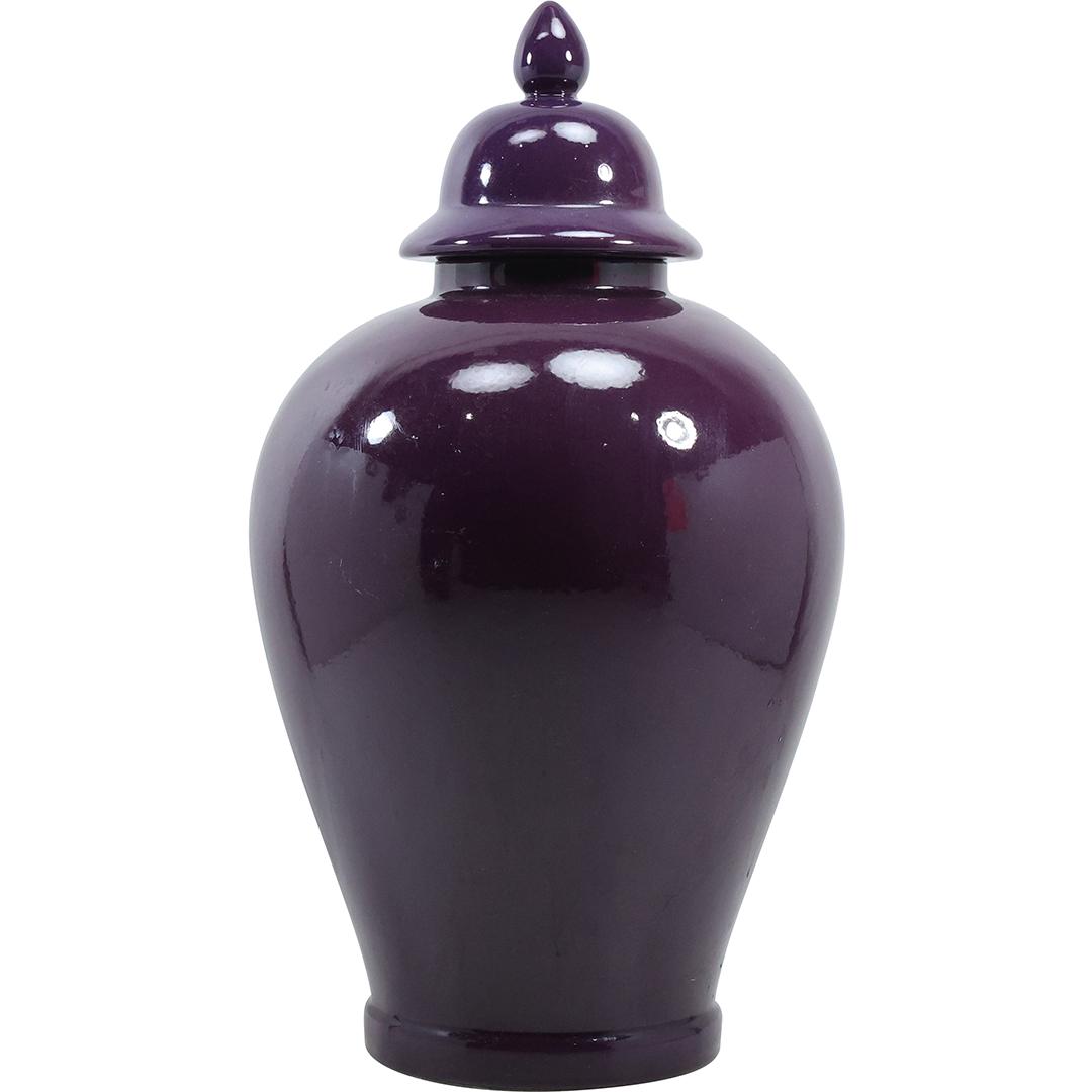 Purple Amethyst Glazed Ceramic Ginger Jar with Cover 20.5 inches height (1 of 12)