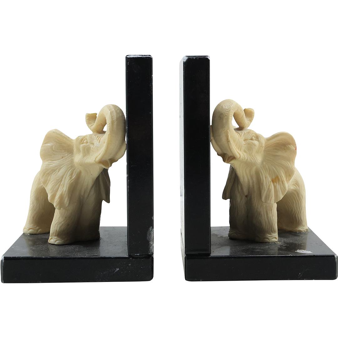 Decorative Elephant Figurative Bookends in Hard Composition (1 of 14)