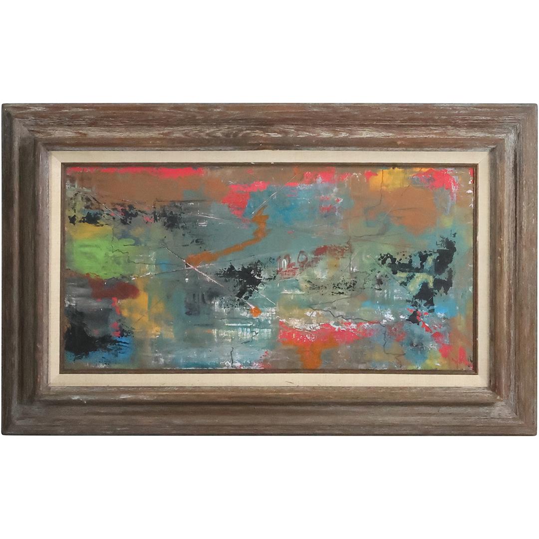 Fine Quality 20th C. Abstract Oil on Canvas ABSTRACT Painting, Framed, Unsigned (1 of 14)