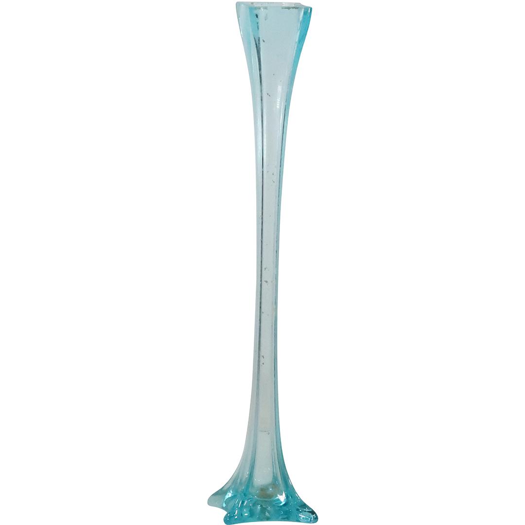 Tall Narrow Mid-Century Modern Blue Glass Vase 28 inches height: Tall Narrow Mid-Century Modern Blue Glass Vase 28 inches height. size: 28 x 5.25 x 5.25