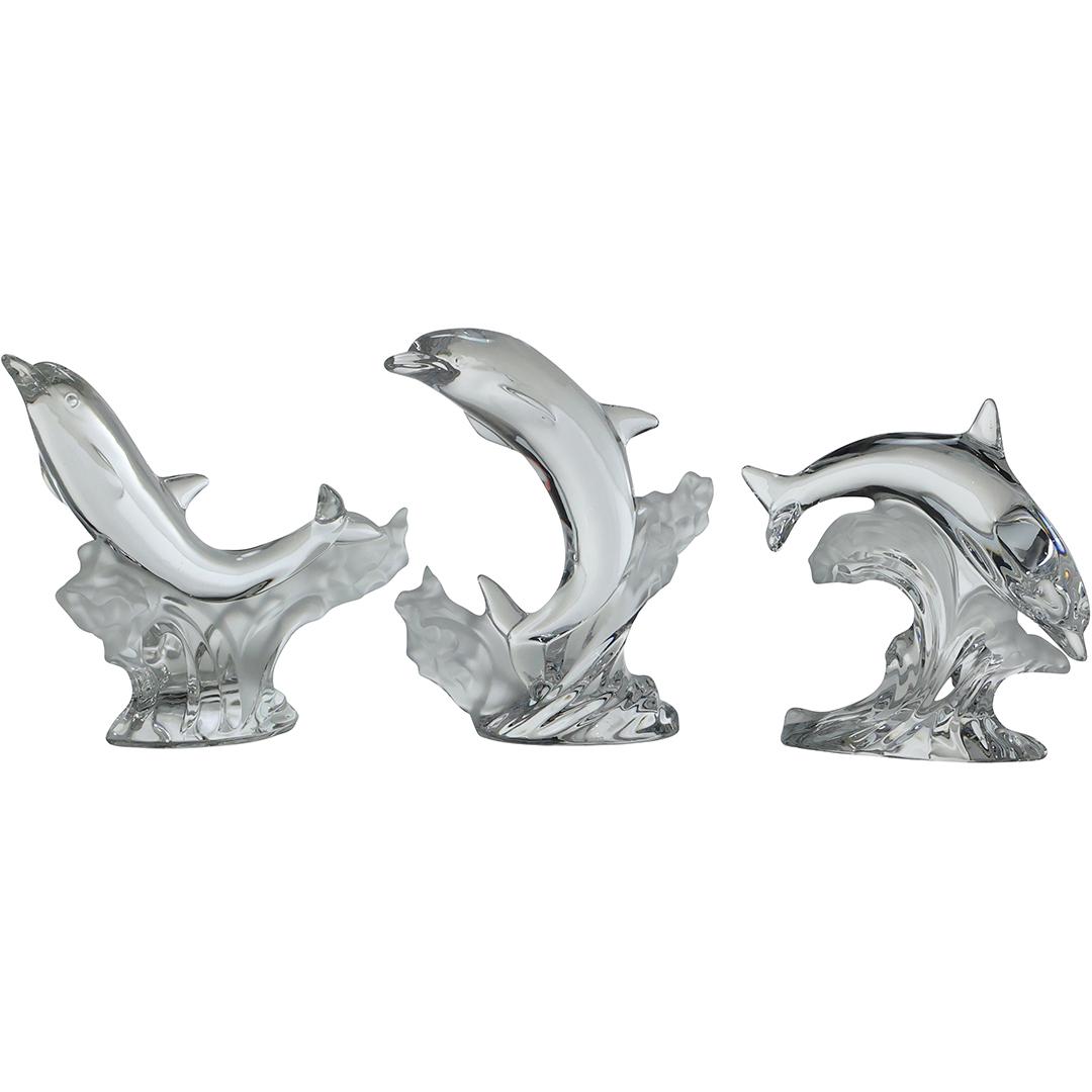 [3] Assorted LENOX Fine Crystal Glass Dolphin Figure Statues 6.25 inches to 7 inches (1 of 20)