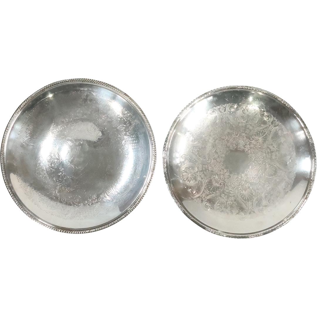 [2] Round Silver Plate Serving Trays 17.75 inches diameter (1 of 13)