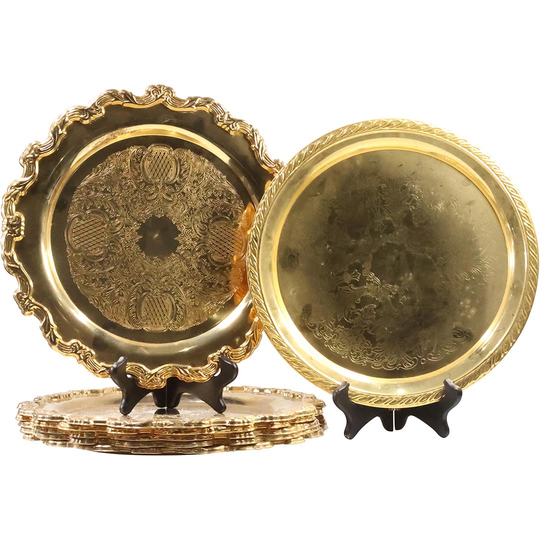 [7] Gold Plated Round Serving Chargers 13 inches & 12.25 inches diameter (1 of 14)